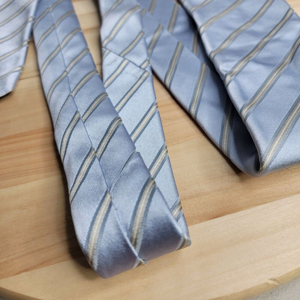 Boggi Milano Made in Italy Tie Striped Blue Silver Gray 3.5" x 59.5 - Picture 15 of 16